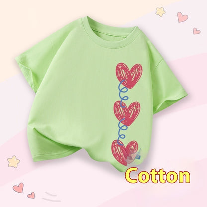Girls Cartoon Print Short Sleeve Cotton T-Shirt – 14 Designs