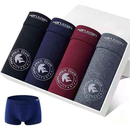 Men’s Cotton Boxer Briefs – Pack of 4 Breathable Printed Underwear