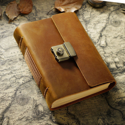 Genuine Cowhide Leather Notebook | Vintage Retro Journal | A5, A6, A7
