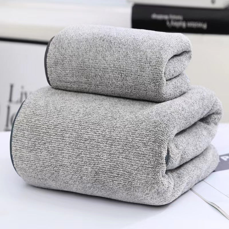 Bamboo Charcoal Coral Fleece Towel Set | Hand & Bath Suit | 4 Designs