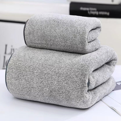 Bamboo Charcoal Coral Fleece Towel Set | Hand & Bath Suit | 4 Designs