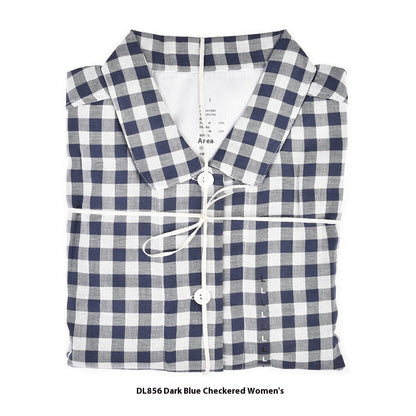 Double-Layer Cotton Pyjama Set | Plaid Loungewear for Men & Women