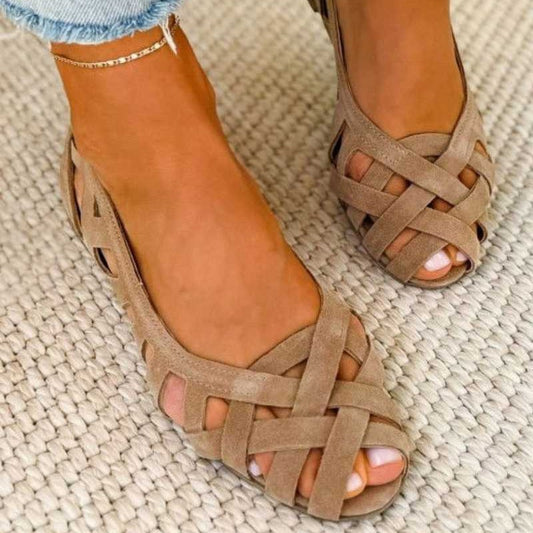 Women's Hollowed-Out Flat Sandals | Breathable Summer Footwear