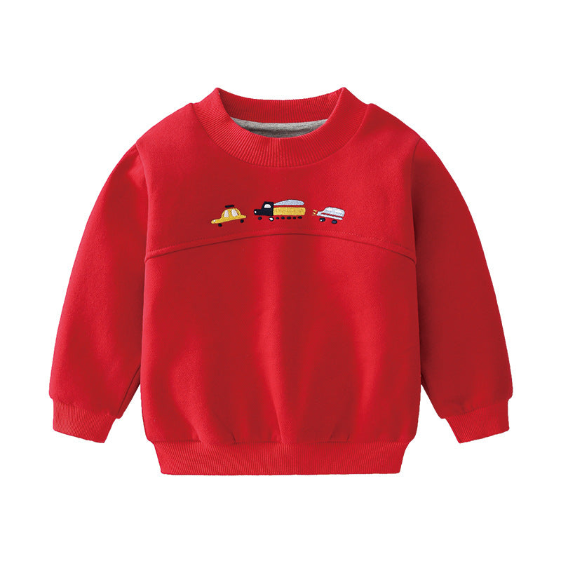 Children's Cartoon Car Knit Sweater | Kids Cotton Pullover