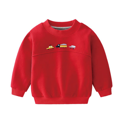 Children's Cartoon Car Knit Sweater | Kids Cotton Pullover