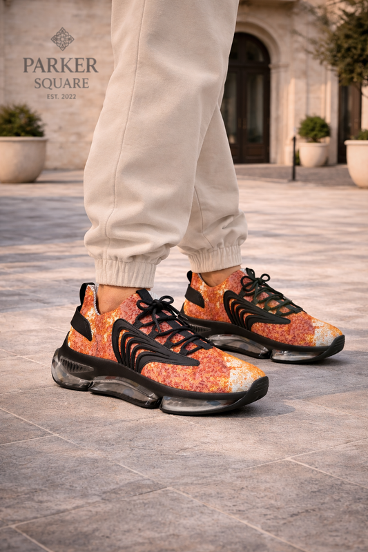 Pizza Print Mesh Sneakers | Novelty Men's Trainers
