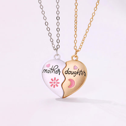 Mother Daughter Heart Necklace Set | 18K Gold Plated