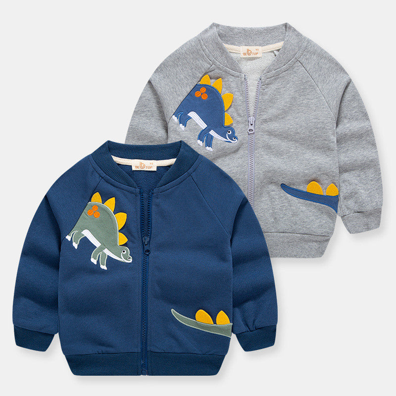 Children's Cartoon Zip-Up Jacket | Cotton Baseball Cardigan for Kids