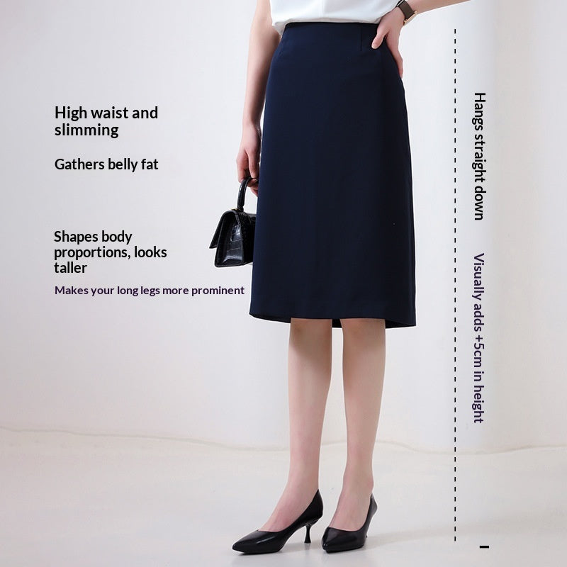 Women's Wrinkle-Resistant Zip Midi Skirt