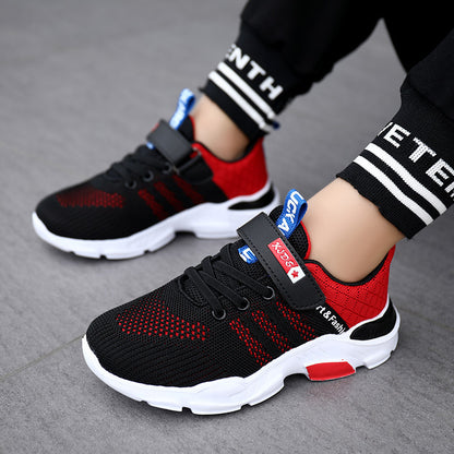 Boys' Velcro Sports Shoes | Lightweight Artificial Leather | EU 28-39