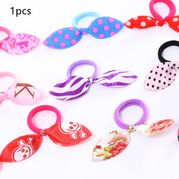 Rabbit Ear Bow Hair Ties | Single & 10-Pack | Assorted Colours
