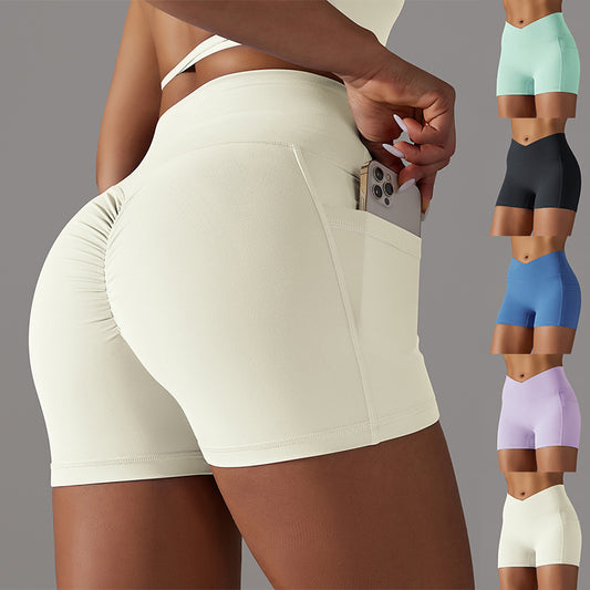 Women's Yoga Shorts with Phone Pocket | Moisture-Wicking | 4 Colours