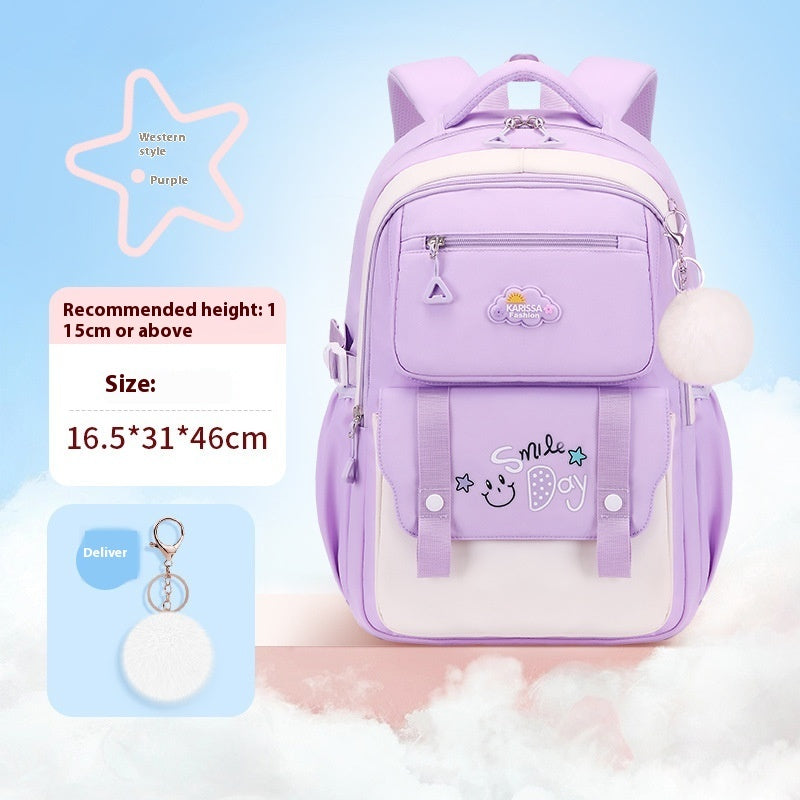 Girls Waterproof Oxford School Backpack – Spine Support, 4 Colours