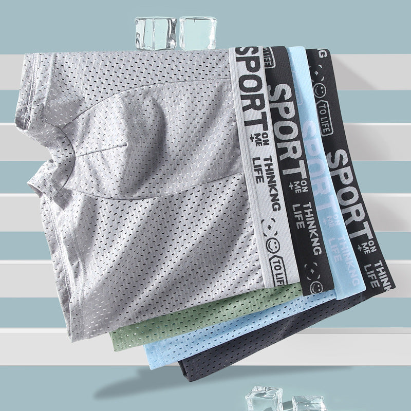 Men's Ice Silk Mesh Boxer Shorts | Breathable Quick-Dry Underwear