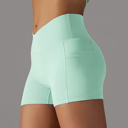 Women's Yoga Shorts with Phone Pocket | Moisture-Wicking | 4 Colours