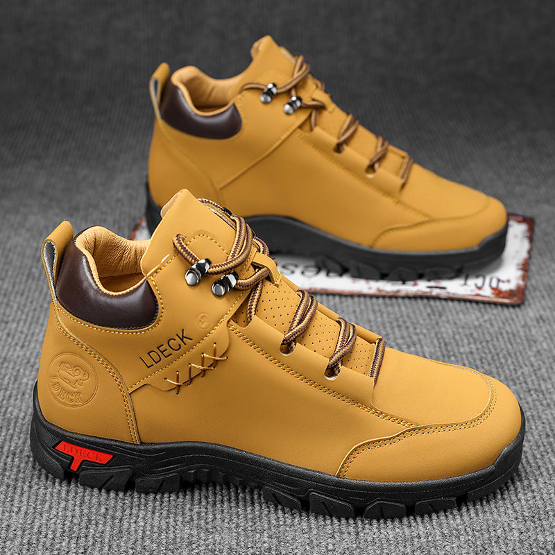 Men's Genuine Leather Mid-Cut Lace-Up Work Boots | EU 39-48