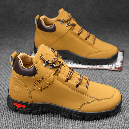 Men's Genuine Leather Mid-Cut Lace-Up Work Boots | EU 39-48