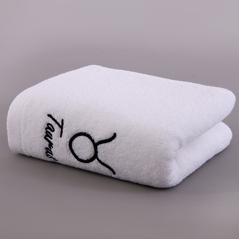 Zodiac Constellation Embroidered Cotton Towel | All 12 Star Signs | 2 Sizes