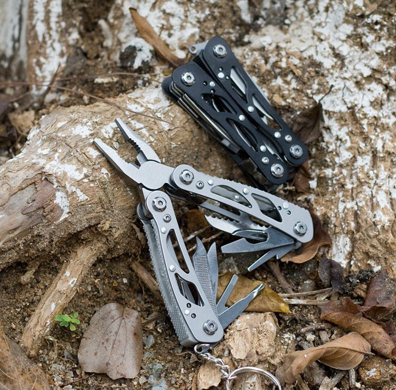 14-in-1 Multi-Tool Folding Pliers – 420 Steel EDC Pocket Tool Black & Silver Grey