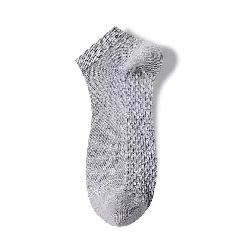 Unisex 100% Cotton Low-Cut Ankle Socks – Breathable Mesh Sole 7 Colours