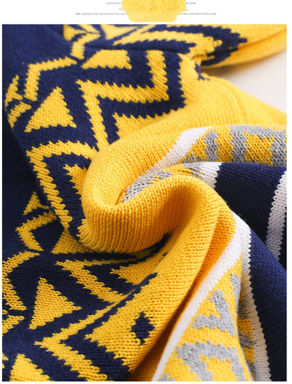 Children's Striped Zip-Up Knitted Cardigan | Long Sleeve Cotton Sweater