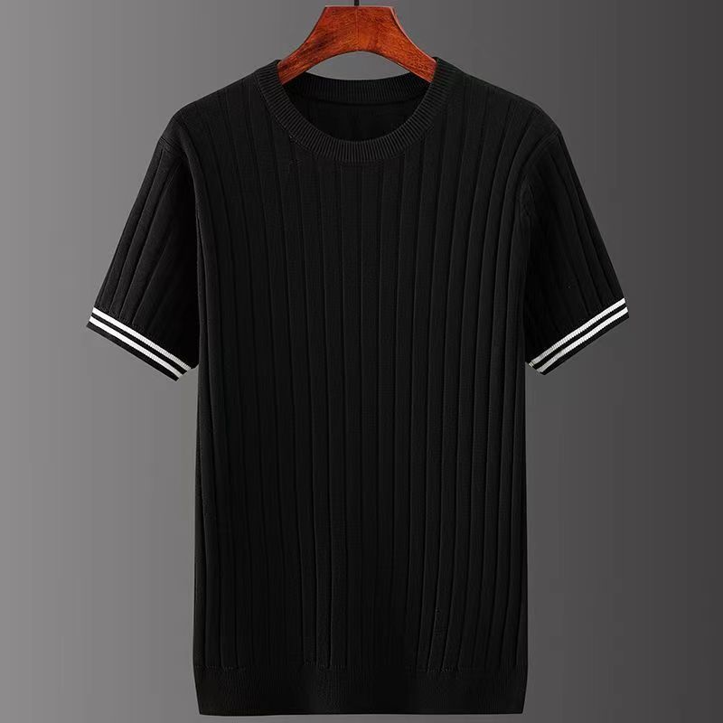 Men's Long Sleeve Basic Top – V-Neck & Crew Neck in White & Black