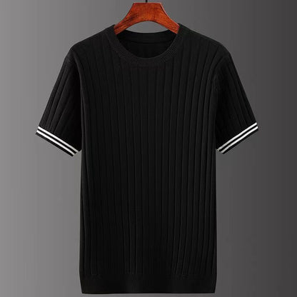 Men's Long Sleeve Basic Top – V-Neck & Crew Neck in White & Black