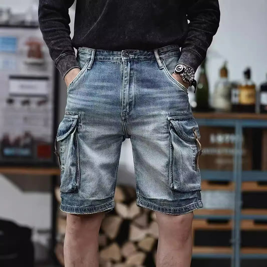 Men's Denim Shorts | Cotton Cropped Jean Shorts M-3XL