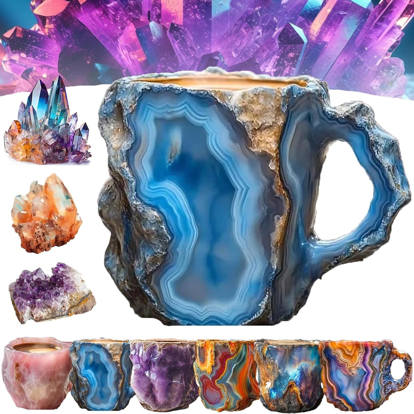 400ml Mineral Crystal-Effect Resin Coffee Mug