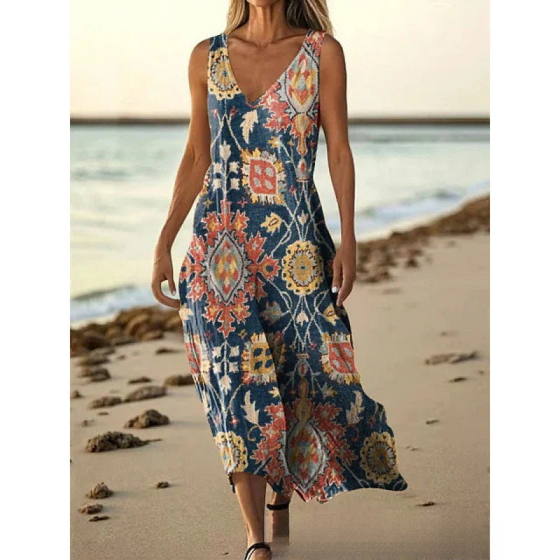 Women's 3D Print A-Line Flared Dress | Artistic Retro