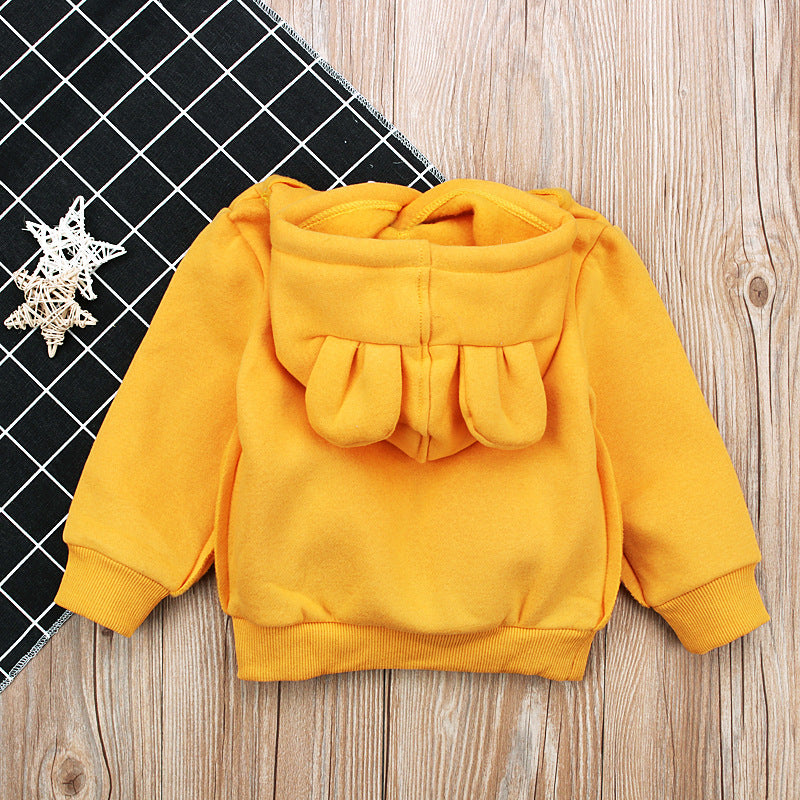 Children's Bear Ear Fleece Hooded Pullover | Toddler & Kids Long Sleeve Sweater