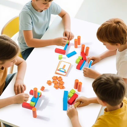 Wooden Penguin Building Blocks Set for Kids