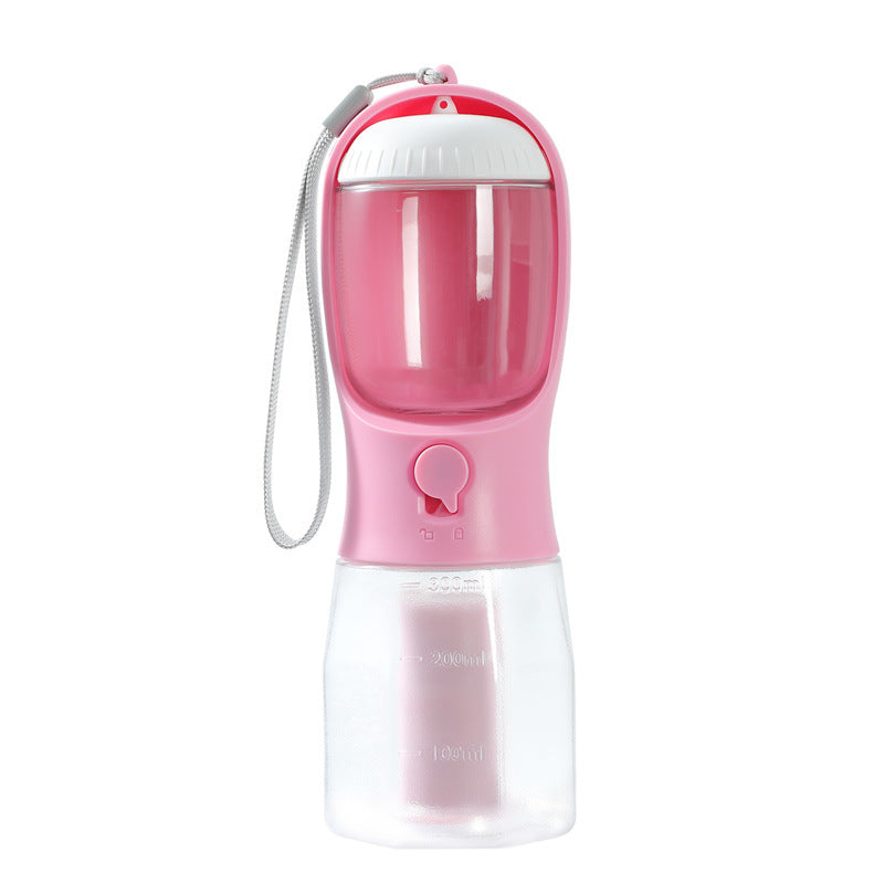 3-in-1 Portable Pet Travel Bottle | Water, Food & Waste Bag Dispenser