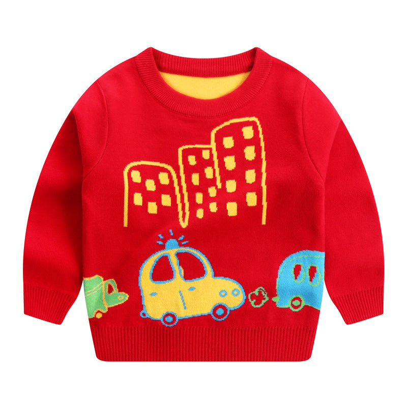 Children's Space & Dino Print Cotton Pullover Sweatshirt | Boys Top