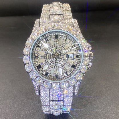Full Diamond-Encrusted Men's Fashion Watch | Iced Out Statement Watch