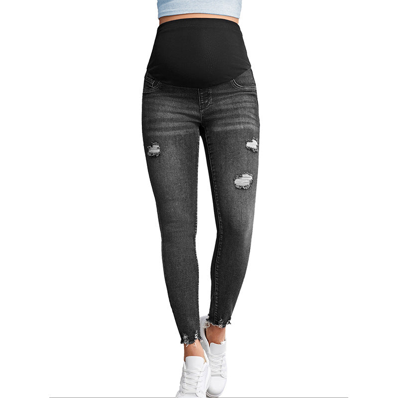 Women's High Waist Cropped Capri Pants - Stretch Denim Belly Support