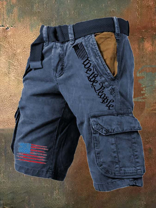 Men's Loose-Fit Multi-Pocket Denim-Style Shorts