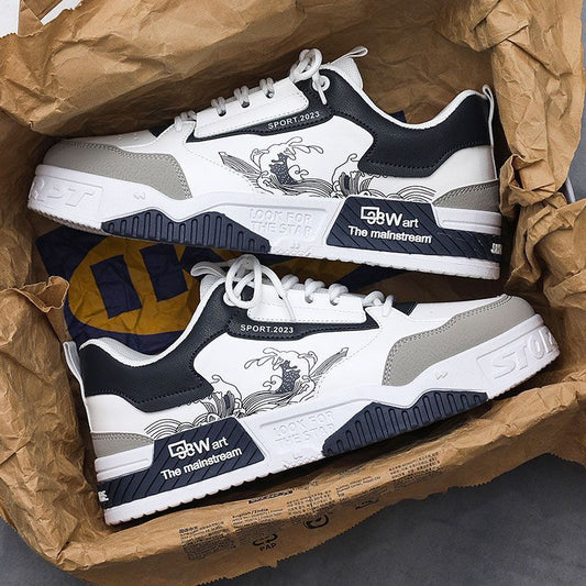 Men's Synthetic Leather Mid-Cut Chunky Sole Trainers | EU 39-44