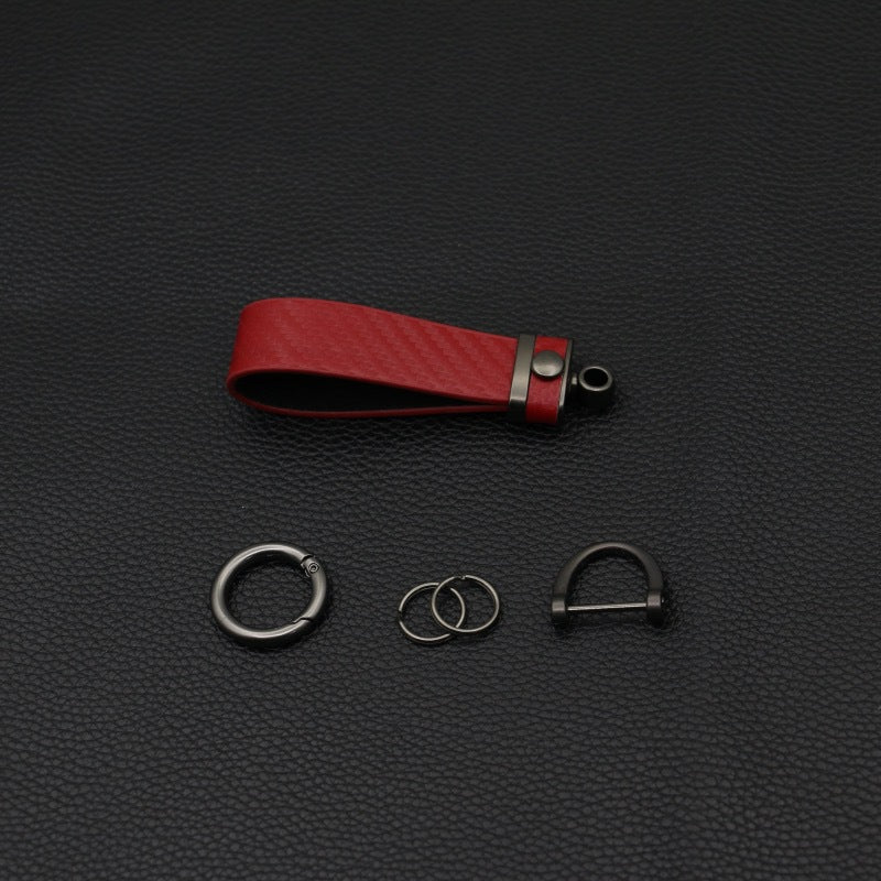 Leather & Zinc Alloy Keychain | Trendy Key Buckle Charm | 5 Colours