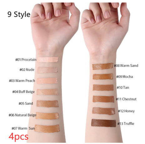 Oil-Control Liquid Foundation & Concealer – 13 Shades, Multi-Pack