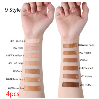 Oil-Control Liquid Foundation & Concealer – 13 Shades, Multi-Pack