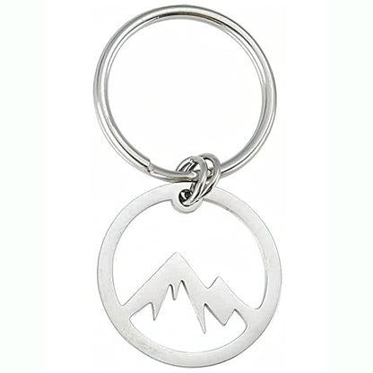 Hollow Snow Mountain Valley Stainless Steel Keyring