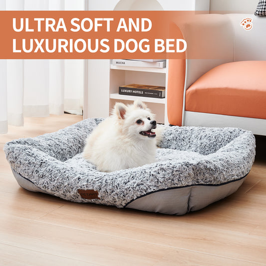 Swirl Rose Velvet Calming Dog & Cat Bed – Anti-Anxiety Donut Bed | S–L