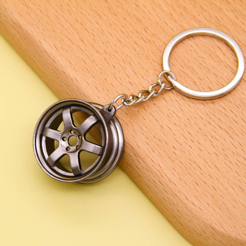 Miniature Car Rim Alloy Keychain | Modified Wheel Charm | 6 Finishes