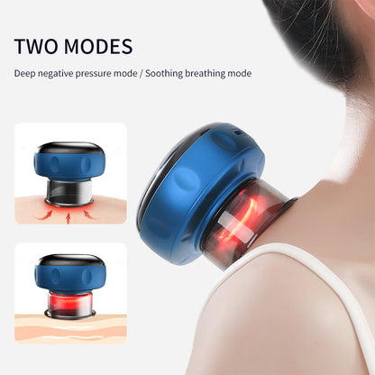 Electric Vacuum Cupping & Gua Sha Massager — Smart Breathing Therapy Device with Heat & Red Light