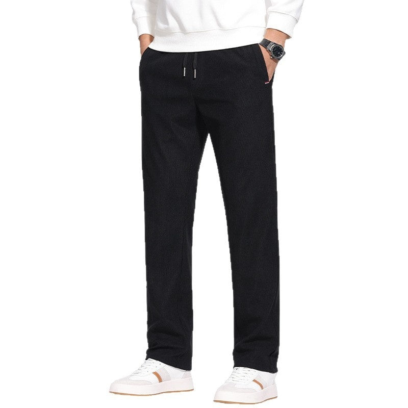 Men's Fleece-Lined Slim-Fit Trousers – Warm Winter Pants
