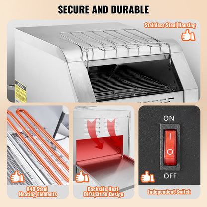 Commercial Conveyor Toaster – 300 Slices/Hour, 7 Settings | Restaurants & Buffets