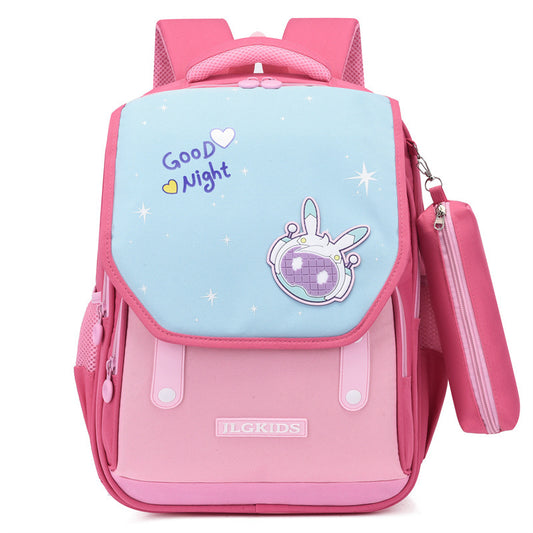 Kids' Lightweight Nylon School Backpack – Burden-Reducing Primary School Bag