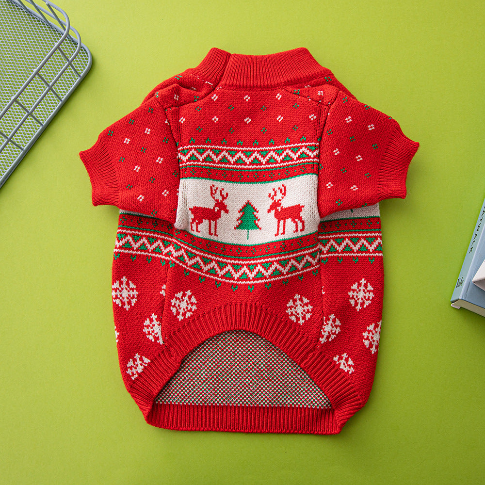 Christmas Dog Sweater | Knitted Elk & Christmas Tree | 6 Sizes