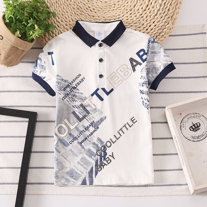 Boys' Short Sleeve Cotton Polo Shirt | Moisture Wicking Kids Top